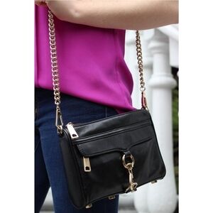 Rebecca Minkoff Mac Clutch in BLACK with Light Gold Hardware